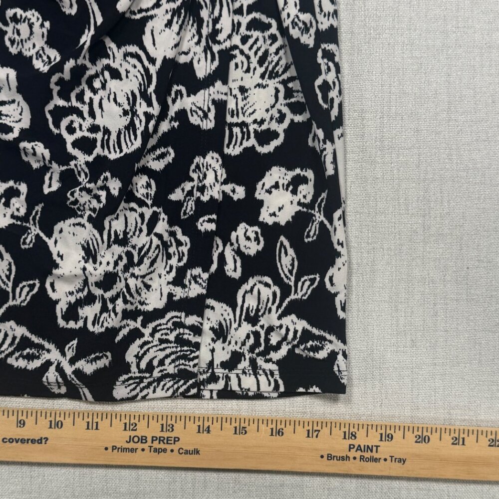 Lauren Ralph Lauren Dress Floral Print Cowl Neck Light Navy Stretch Size 10 NWT - Picture 7 of 10